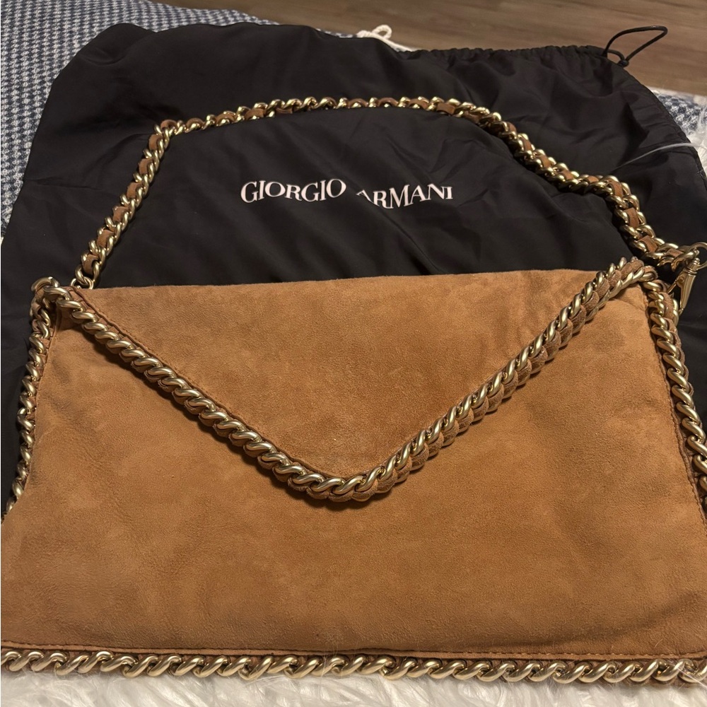 Giorgio Armani vintage suede shoulder bag RARE